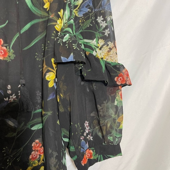 Chico's Multicolor Floral Sheer Blouse - Picture 5 of 7